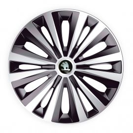 J-TEC Multi Silver&Black R15 Колпаки для колес с логотипом Skoda (Комплект 4 шт.)