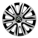 Колпаки 4Racing Nardo Silver&Black R15 Citroen (Комплект 4 шт.)