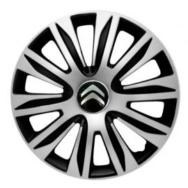 Колпаки 4Racing Nardo Silver&Black R15 Citroen (Комплект 4 шт.)