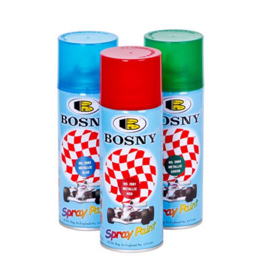 BOSNY Спрей-краска аэрозольная акриловая с металлическим эффектом 400 мл