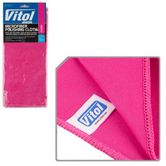 Vitol Салфетка микрофибра полировочная розовая VR-09-P (40*30 см)