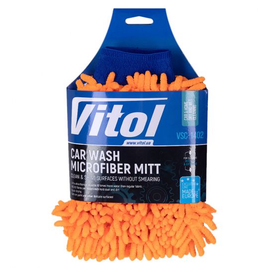 Vitol Губка-рукавица для мойки авто микрофибра VSC-1402 (25*18см)