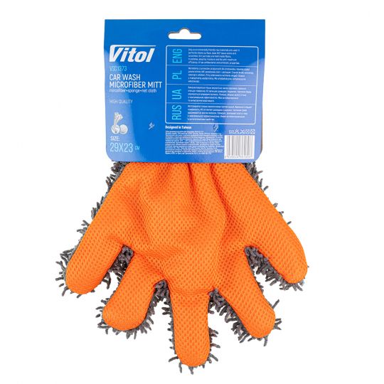 Vitol Губка-перчатка для мойки авто микрофибра VSC1373 (29*23см) Vitol Губка-перчатка для мойки авто микрофибра VSC1373 (29*23см)