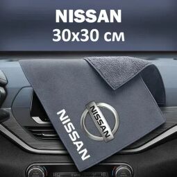 Флісовий рушник для авто з логотипом Nissan 30х30 см Флісовий рушник для авто з логотипом Nissan 30х30 см