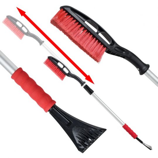 INTERTOOL Щетка со скребком AT-0119 для удаления снега и льда 99-139 см (телескопическая)